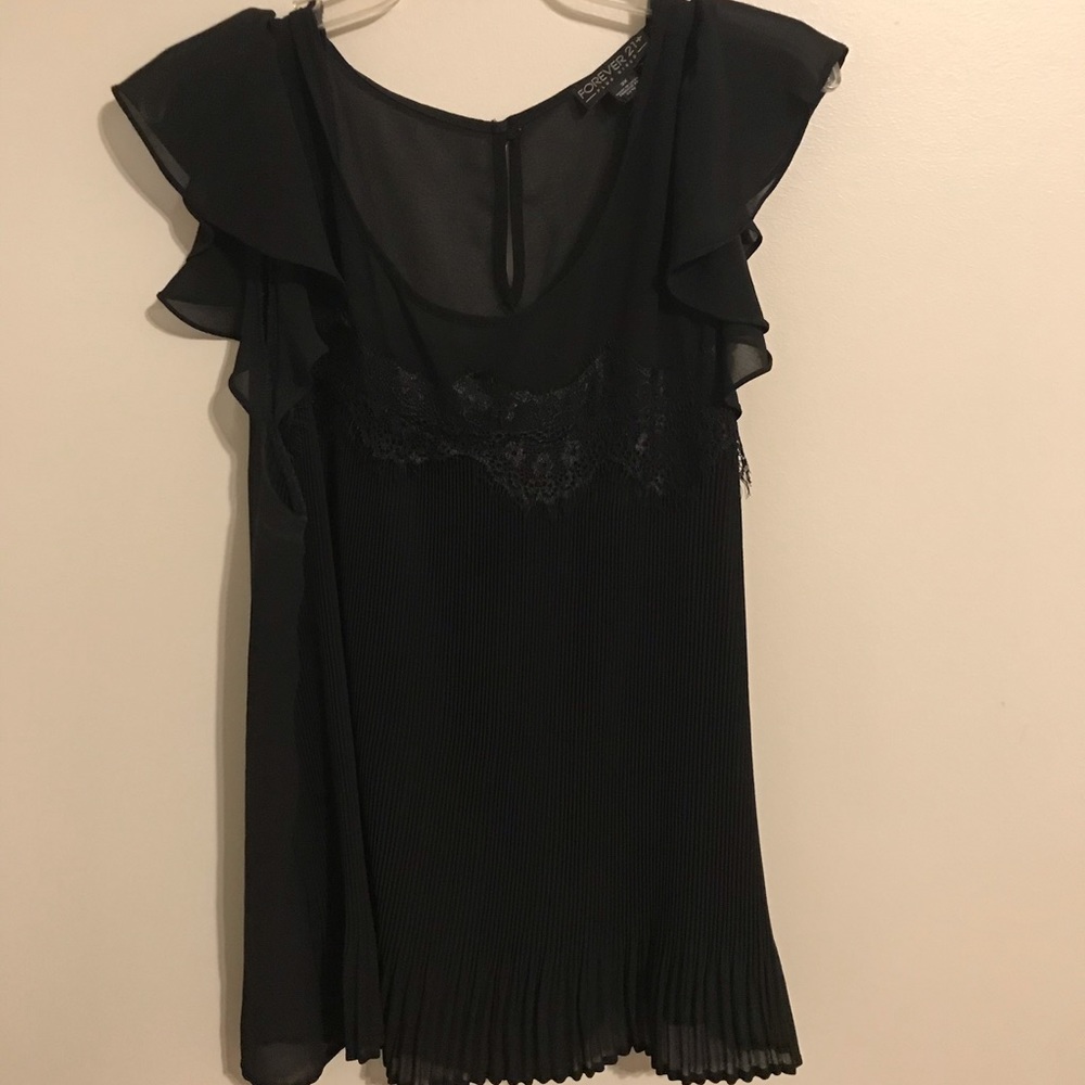 Lace and mesh decal work blouse